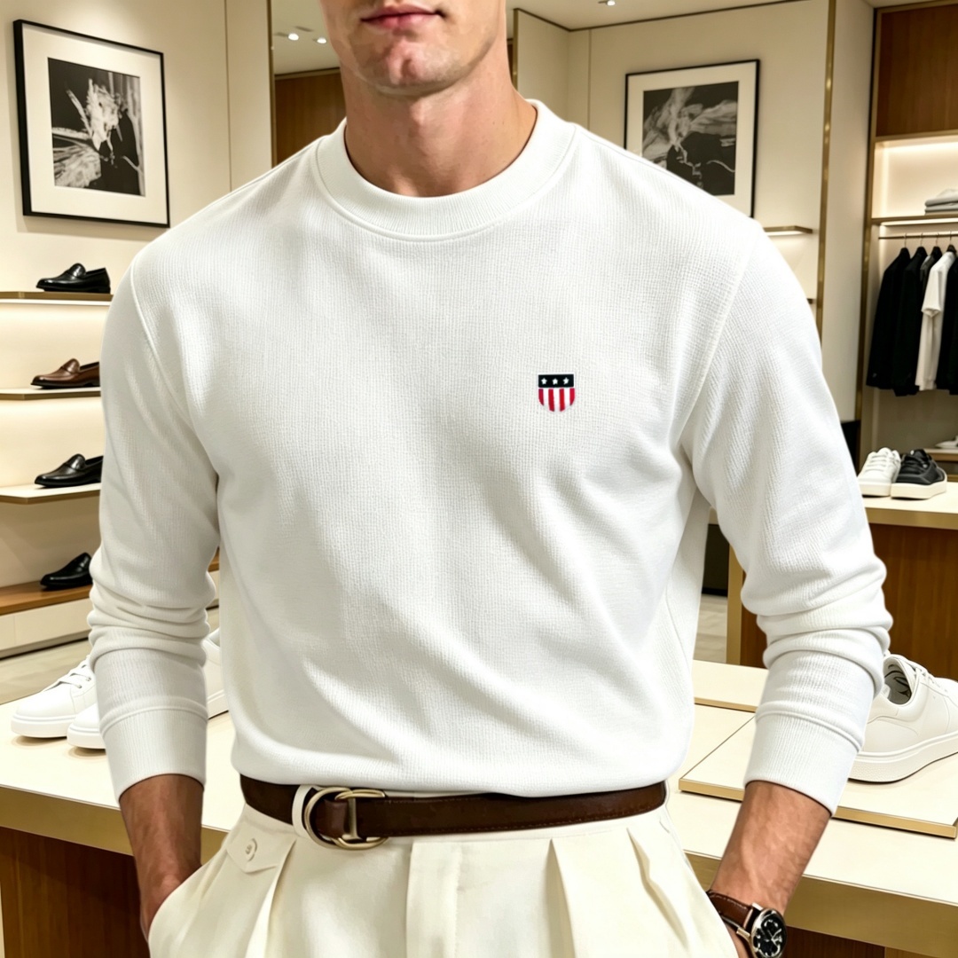 Mens Fashion Top - Kaos oblong pria lengan panjang berbahan