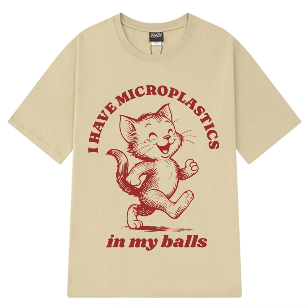 Men'S Fashion Aesthetics - Kaos Cetak Meme Kucing Lucu Pria