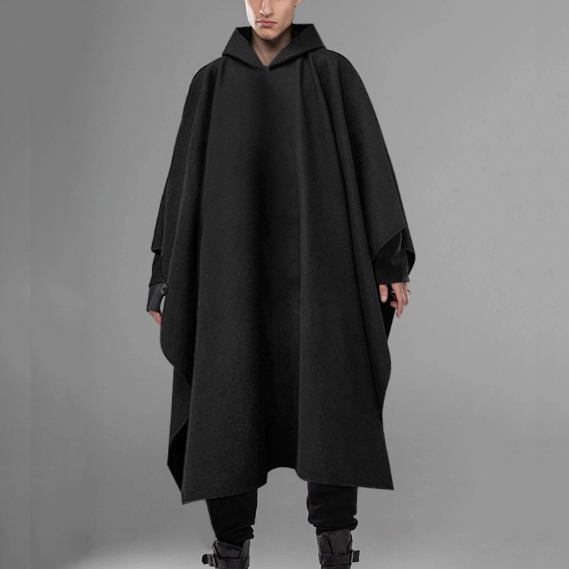 Mens Fashion Poncho - INCERUN Mantel Jubah Pria Fashion Bertudung