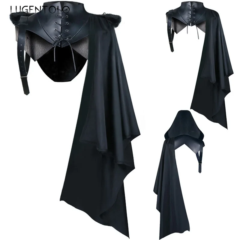 Mens Fashion Poncho - Selendang Ponco Bertudung Abad Pertengahan Pria