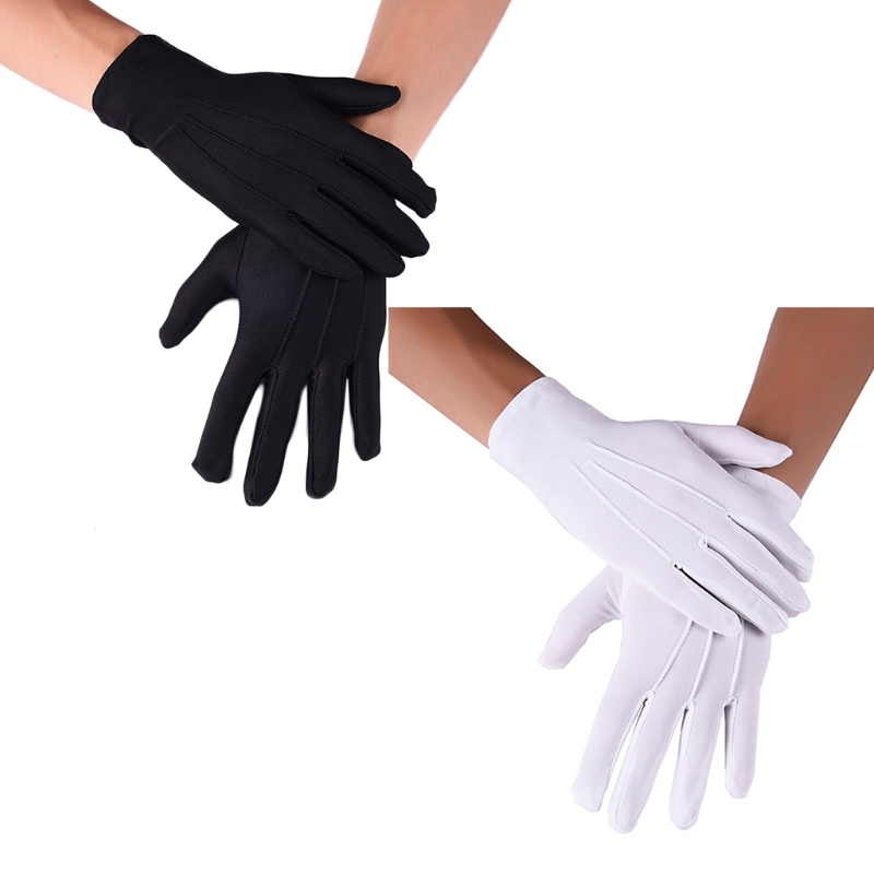 Men'S Fashion Gloves - Pria Spandex Tipis Hitam Putih Parade