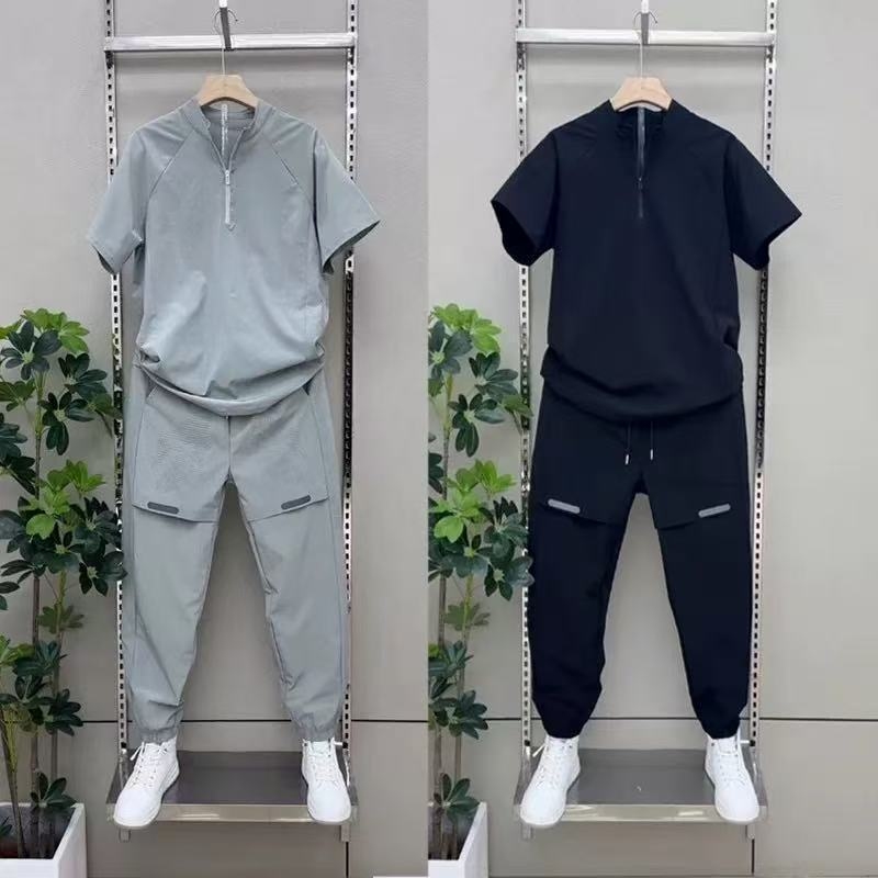 Track Suit Men - Setelan Pria 2 Potong Kerah Tegak
