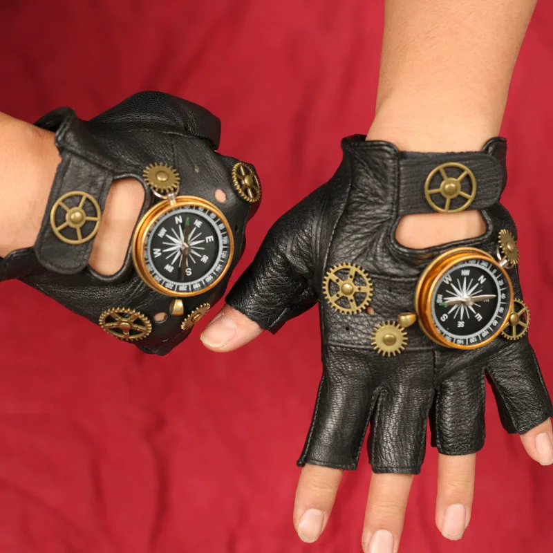 Men'S Fashion Gloves - Sarung Tangan Tanpa Jari Kulit PU