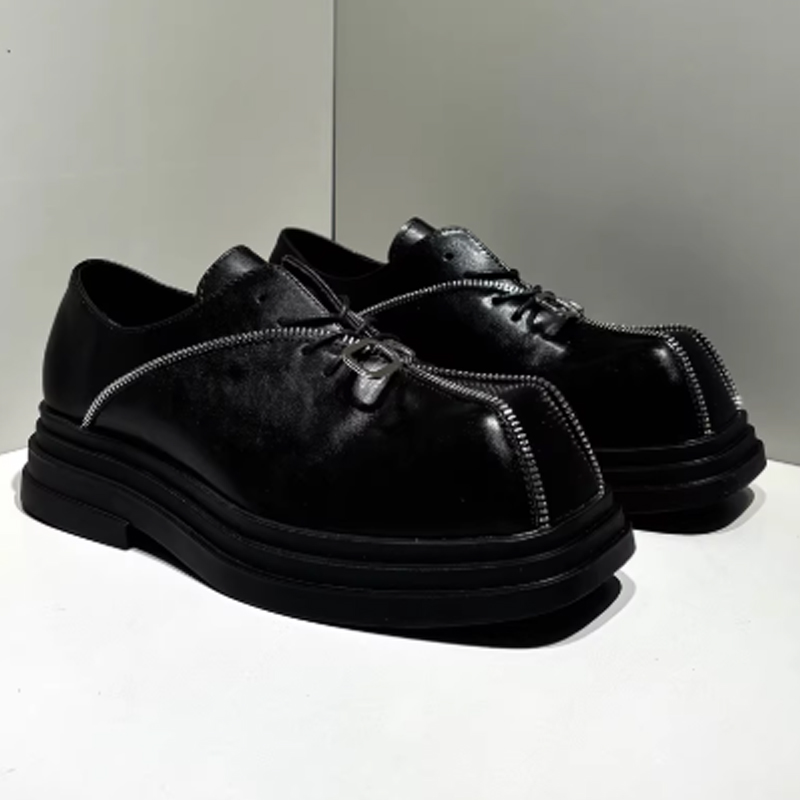 Men'S Fashion For 2026 - Sepatu Derby Kulit Detail Ritsleting Platform