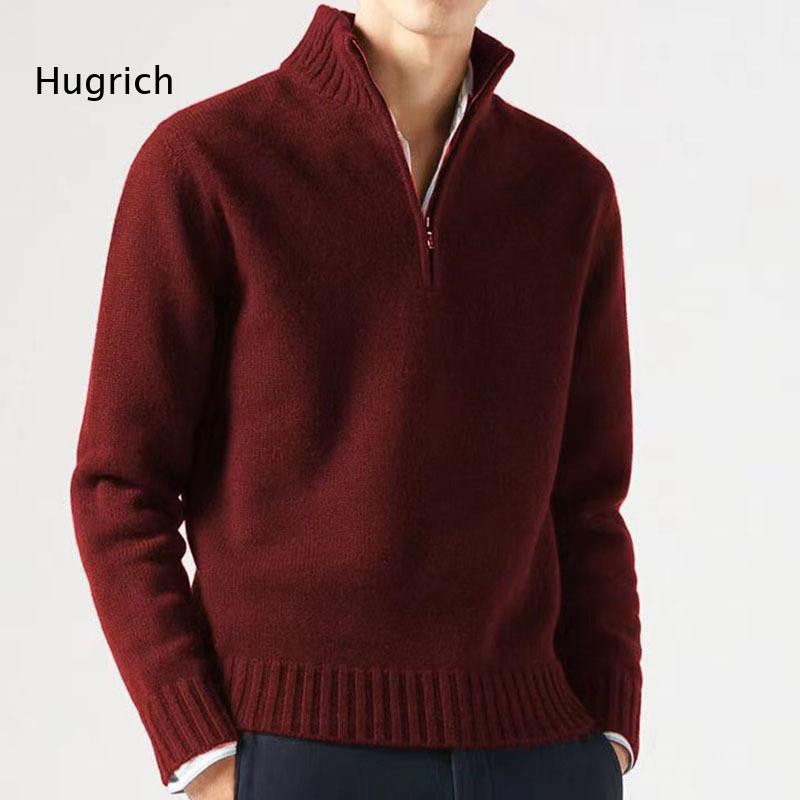 Mens Fashion Quarter Zip - Sweater Rajut Pria Model Kerah Tinggi