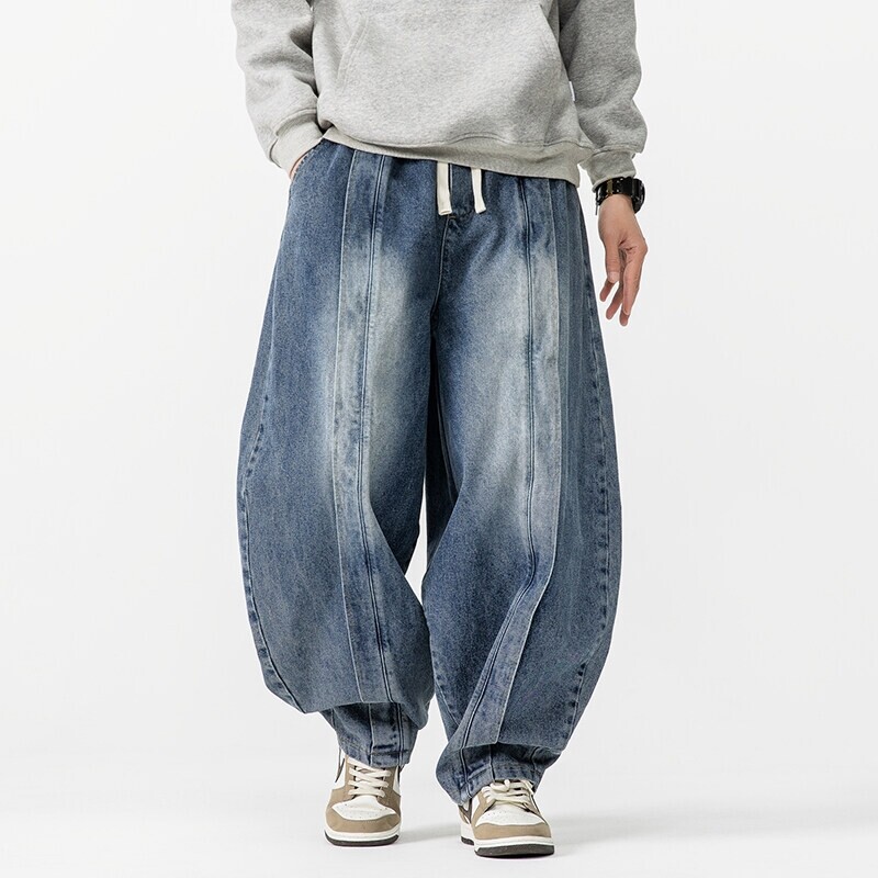 Men'S Fashion Pants 2025 - Celana Harem Vintage pria, bawahan Denim