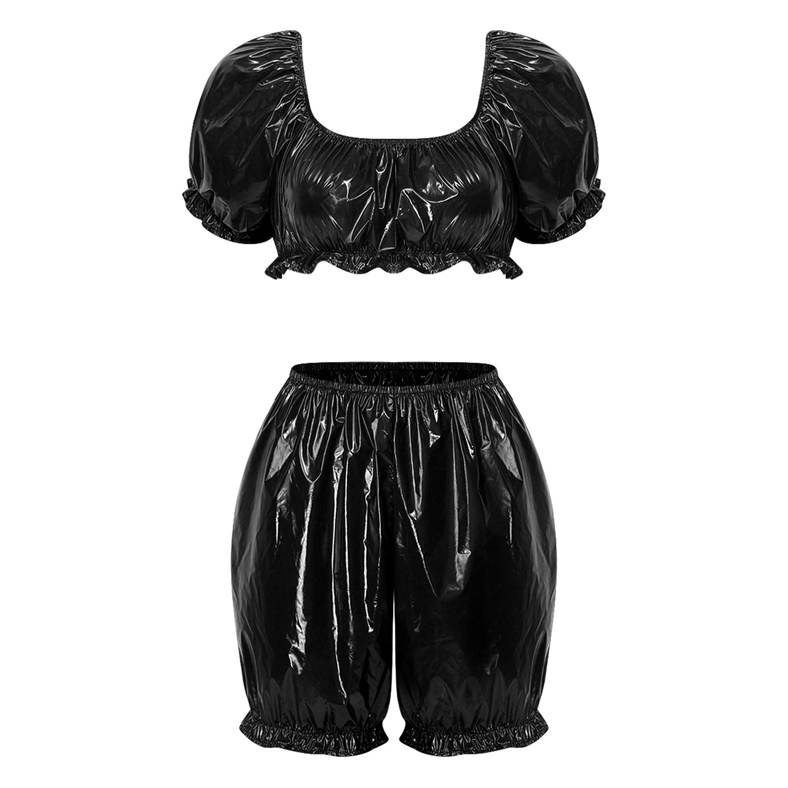 Swim Trunk Shorts - Pakaian Klub Wanita Bahan Kulit PU