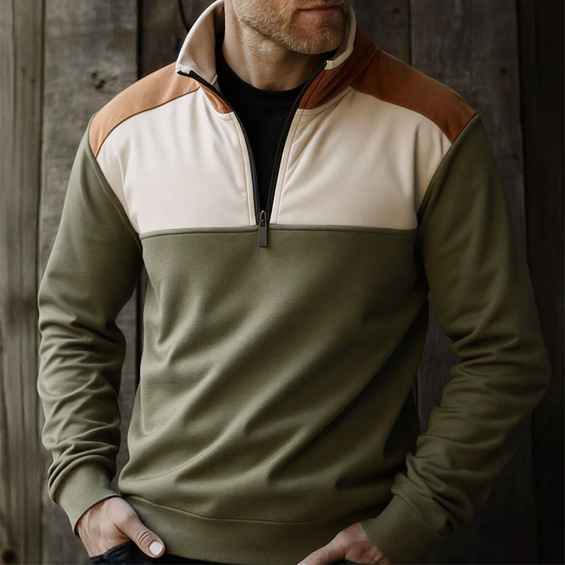 Mens Fashion Quarter Zip - Sweater Pria UETEEY Kerah Setengah Resleting