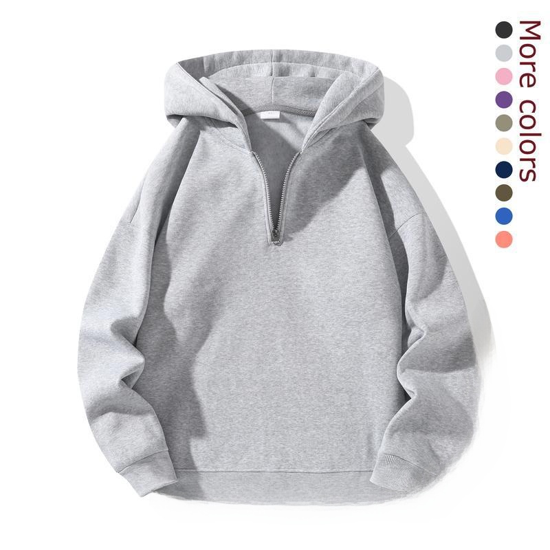 Mens Fashion Quarter Zip - Hoodie Pria Bergaya dengan Resleting Seperempat,