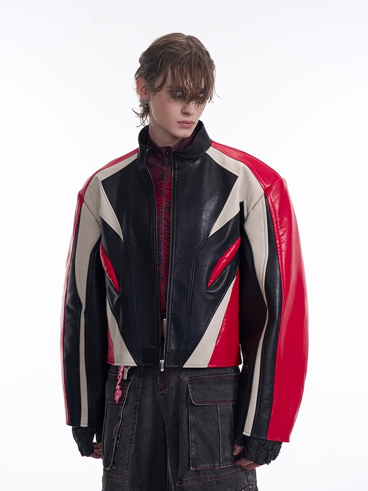 Men'S Fashion Light Jacket - Mauroicardi Jaket Pembalap Kulit Pu Blok