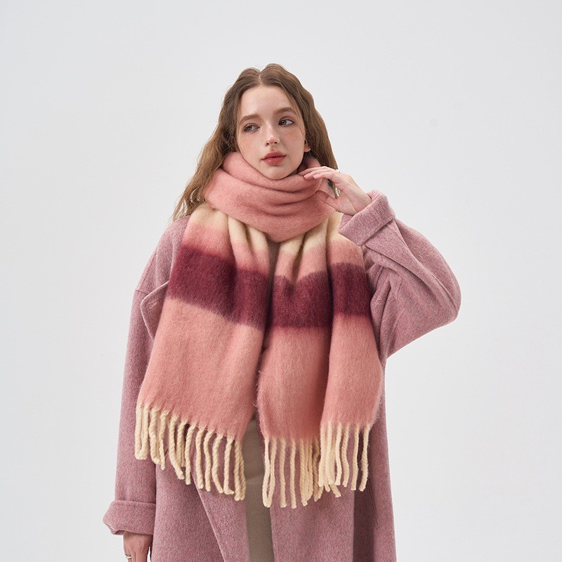 Syal Kasmir Kotak-kotak Pelang - Mens Fashion Poncho ulasan dan harga