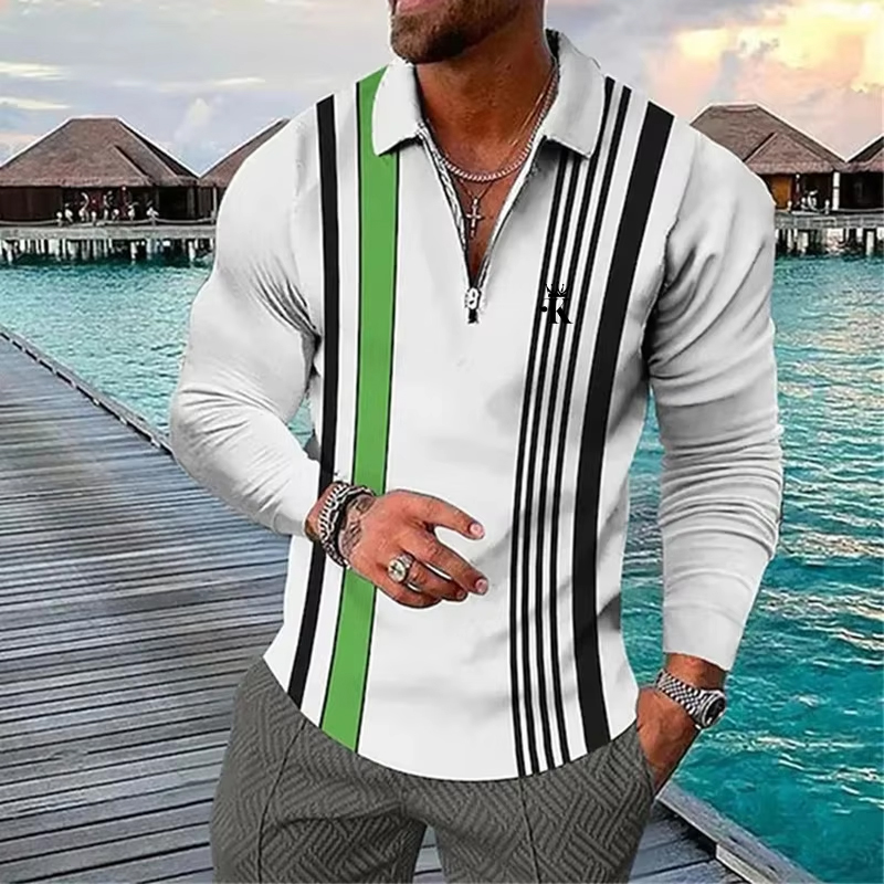 Kemeja Polo Pria Zip Polo Luar - Mens Fashion Quarter Zip ulasan dan harga