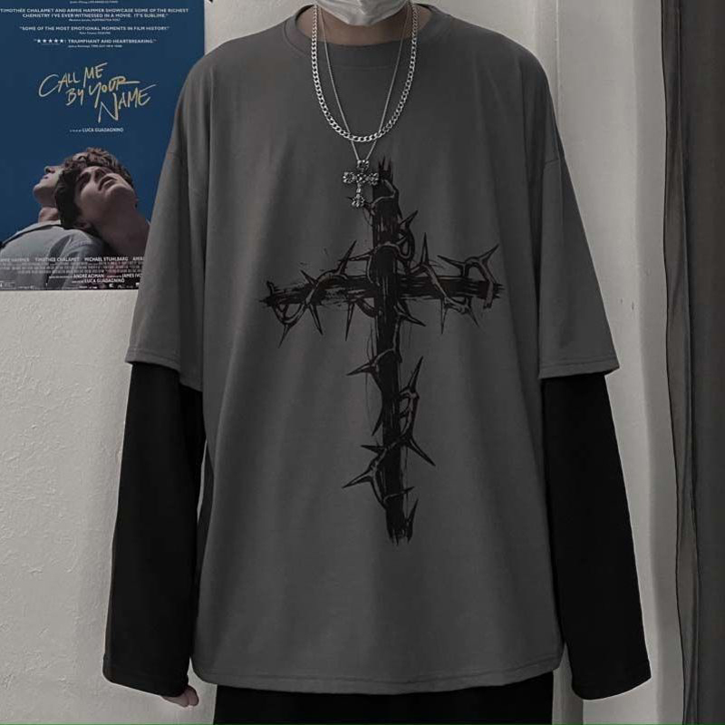 Pakaian Grunge T-shirt Emo Len - Men'S Fashion Aesthetics ulasan dan harga