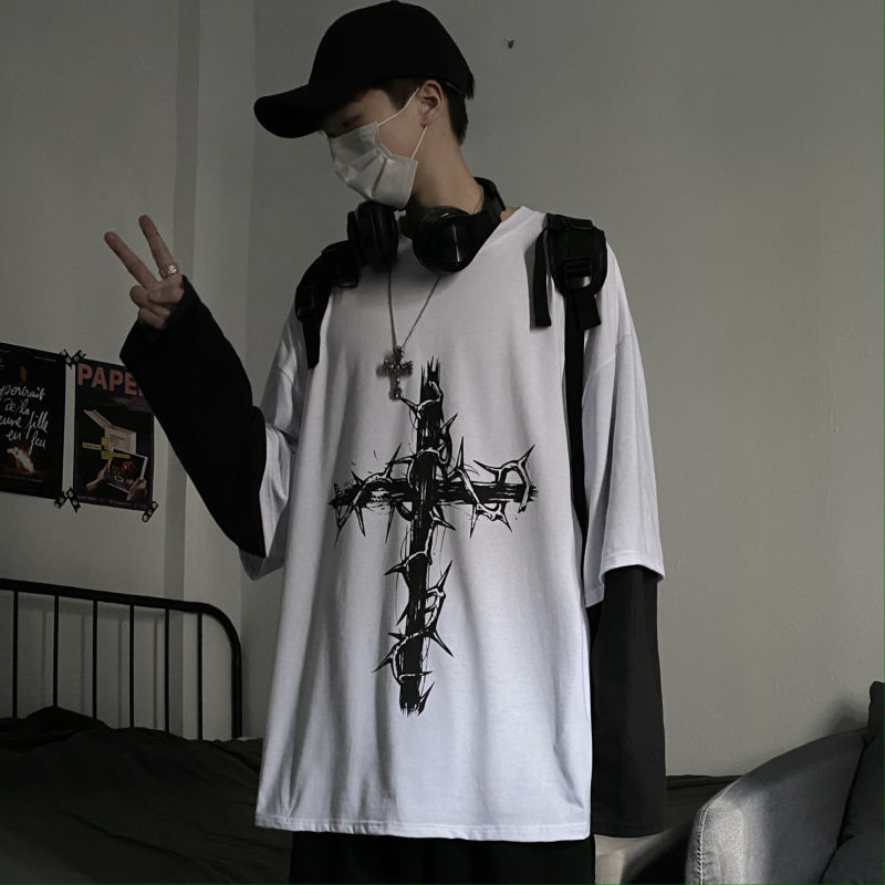 Pakaian Grunge T-shirt Emo Len - Men'S Fashion Aesthetics ulasan dan harga