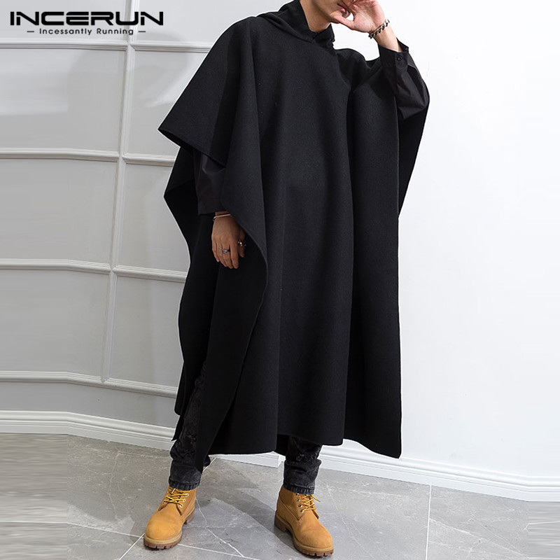 INCERUN Mantel Jubah Pria Fash - Mens Fashion Poncho ulasan dan harga