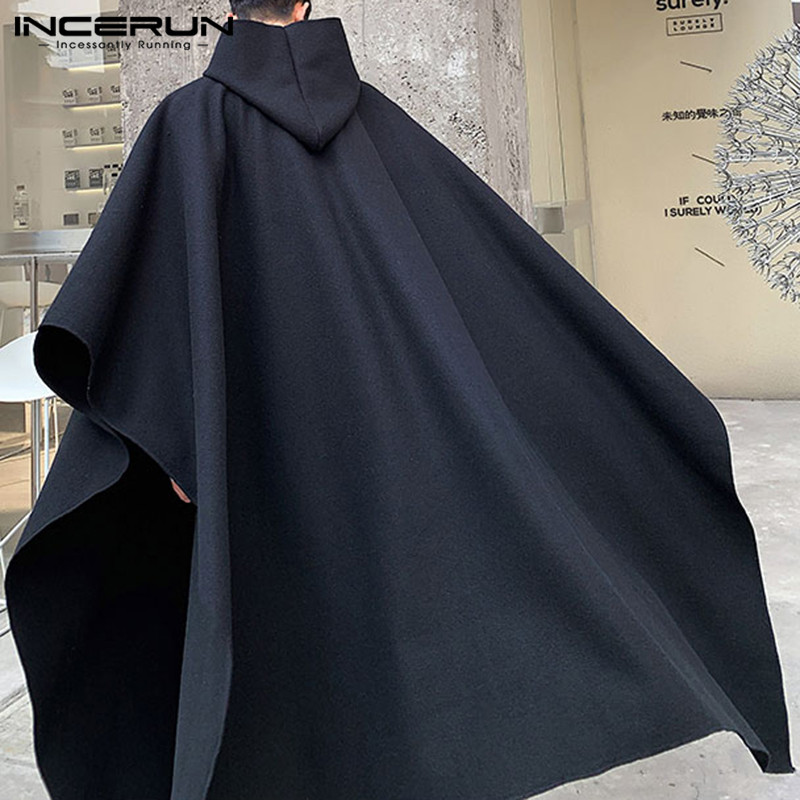 INCERUN Mantel Jubah Pria Fash - Mens Fashion Poncho ulasan dan harga