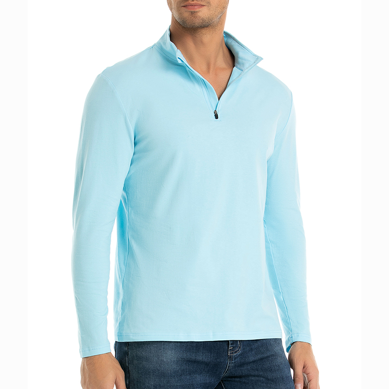 Kaos Pria Lengan Panjang 1/4 Z - Mens Fashion Quarter Zip ulasan dan harga