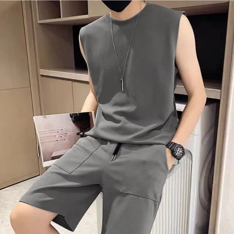 Setelan Tank Top Tanpa Lengan  - Track Suit Men ulasan dan harga