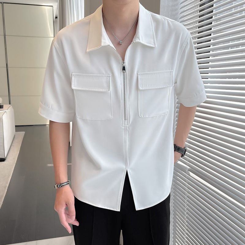 Kaos Polo Pria Korea Fashion P - Mens Fashion Quarter Zip ulasan dan harga