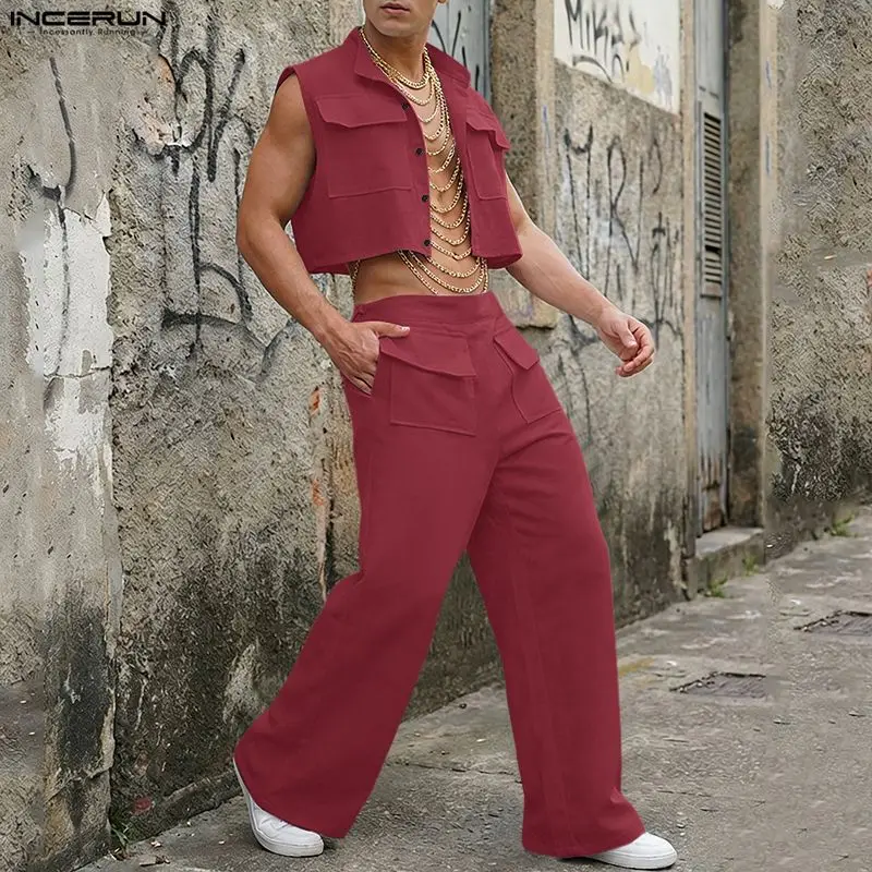 INCERUN Set Pria Atasan Crop T - Track Suit Men ulasan dan harga