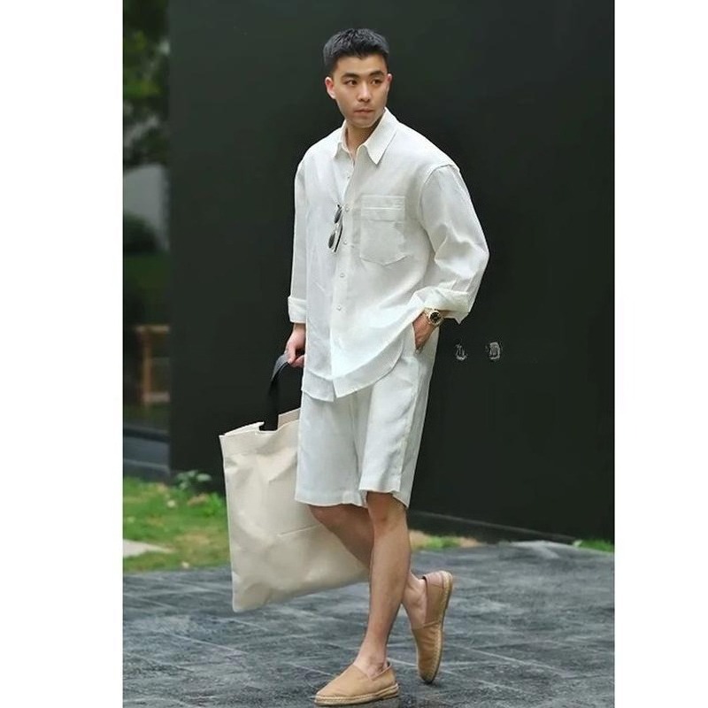 Set Kasual Musim Panas Kemeja  - Mens Fashion Trend 2026 ulasan dan harga