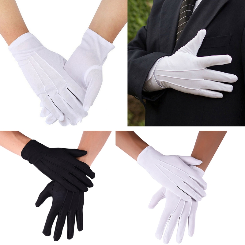 Pria Spandex Tipis Hitam Putih - Men'S Fashion Gloves ulasan dan harga