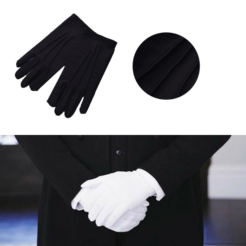 Pria Spandex Tipis Hitam Putih - Men'S Fashion Gloves ulasan dan harga