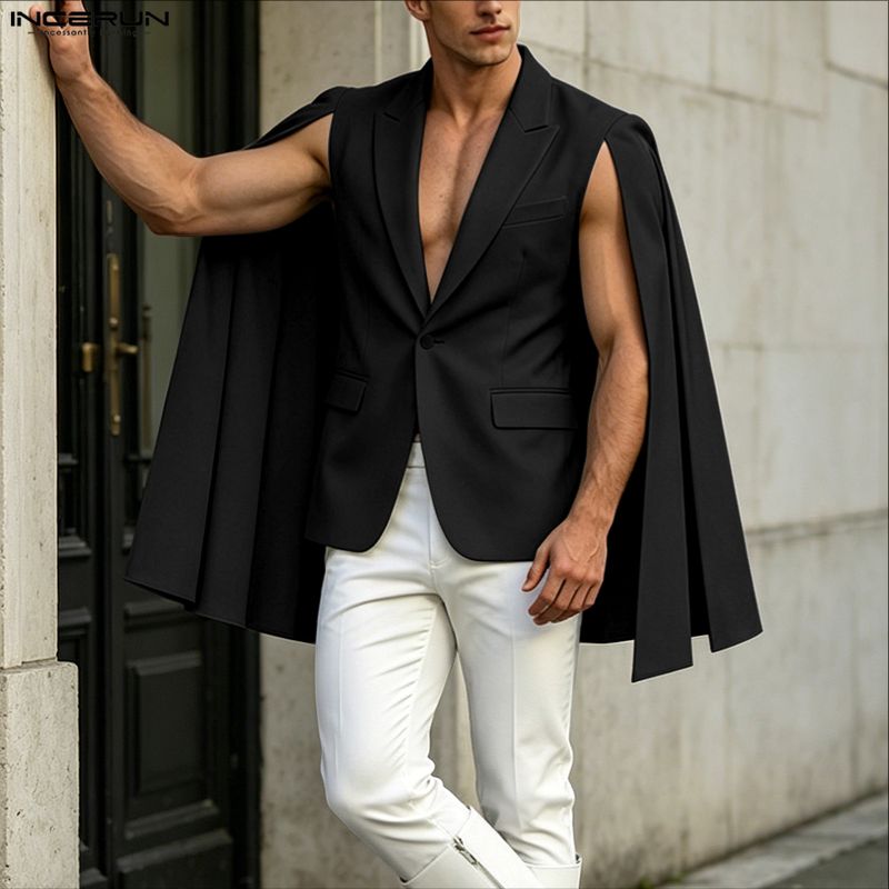 INCERUN Blazer Pria Model Irre - Mens Fashion Poncho ulasan dan harga