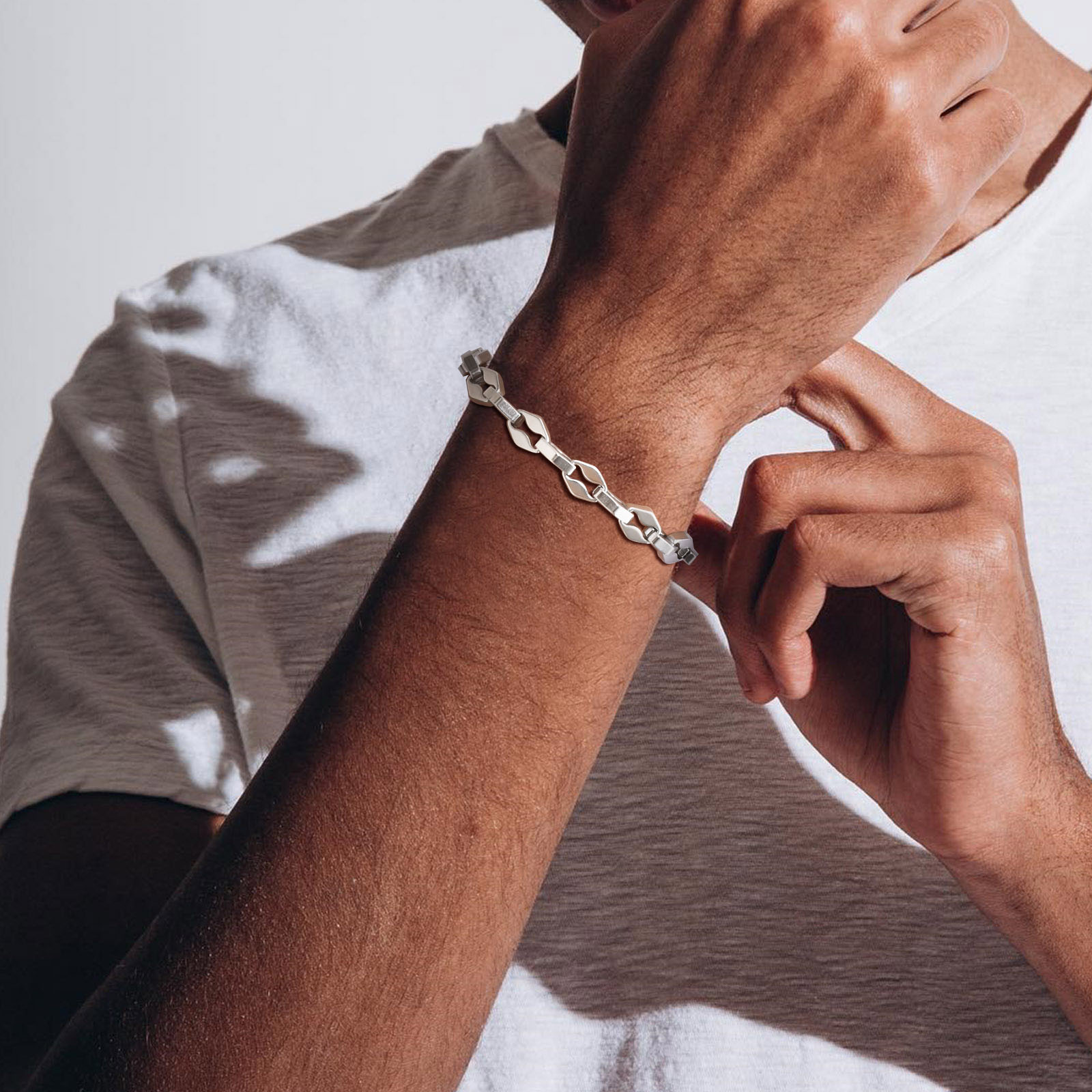 Vnox gelang rantai Rhombus Lin - Mens Fashion In 1980S ulasan dan harga