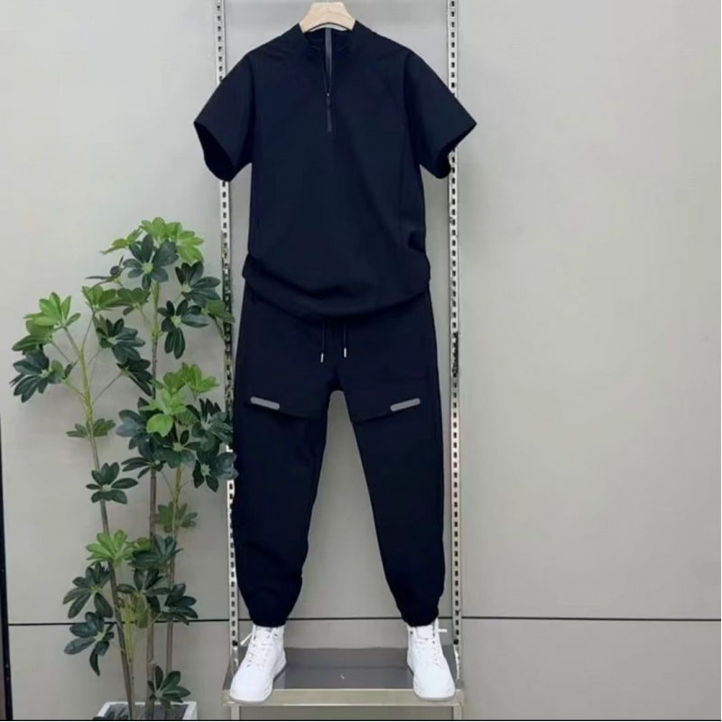 Setelan Pria 2 Potong Kerah Te - Track Suit Men ulasan dan harga