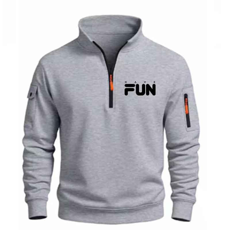 Sweatshirt Pria dengan Ritslet - Mens Fashion Quarter Zip ulasan dan harga