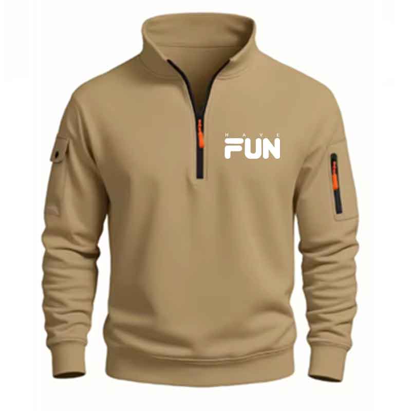 Sweatshirt Pria dengan Ritslet - Mens Fashion Quarter Zip ulasan dan harga