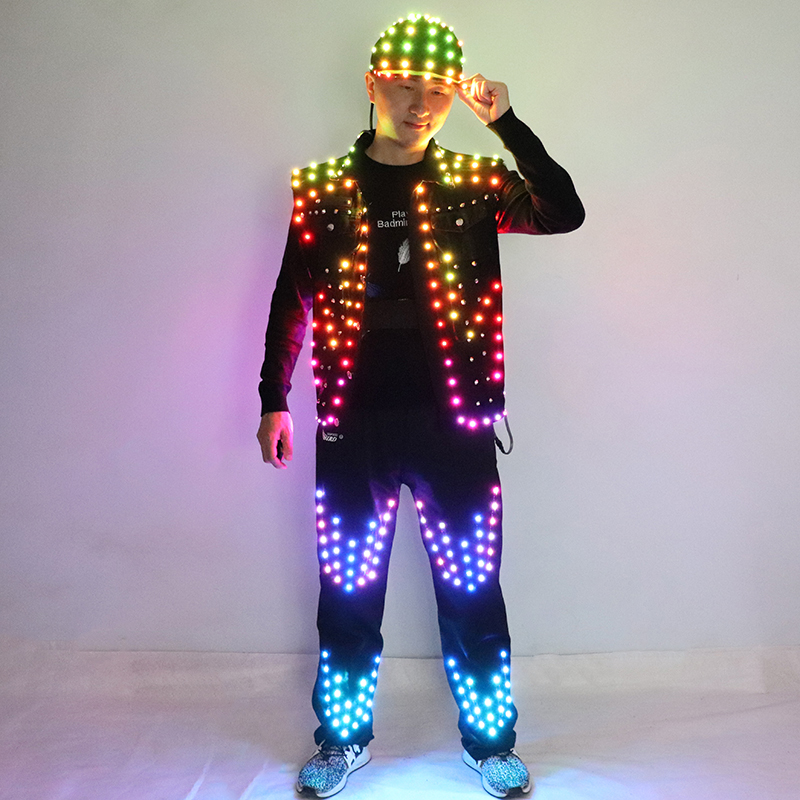Kostum LED Penuh Warna Bar Pri - Men'S Fashion Light Jacket ulasan dan harga