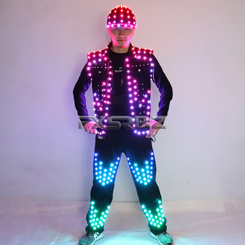 Kostum LED Penuh Warna Bar Pri - Men'S Fashion Light Jacket ulasan dan harga