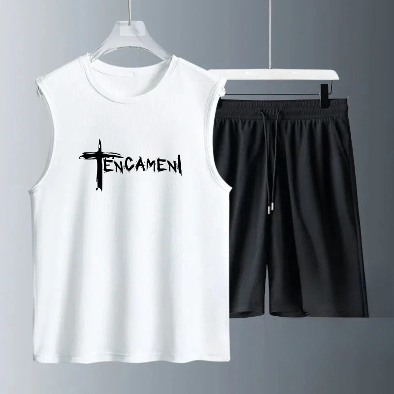 Set Tank Top Pria Musim Panas  - Track Suit Men ulasan dan harga