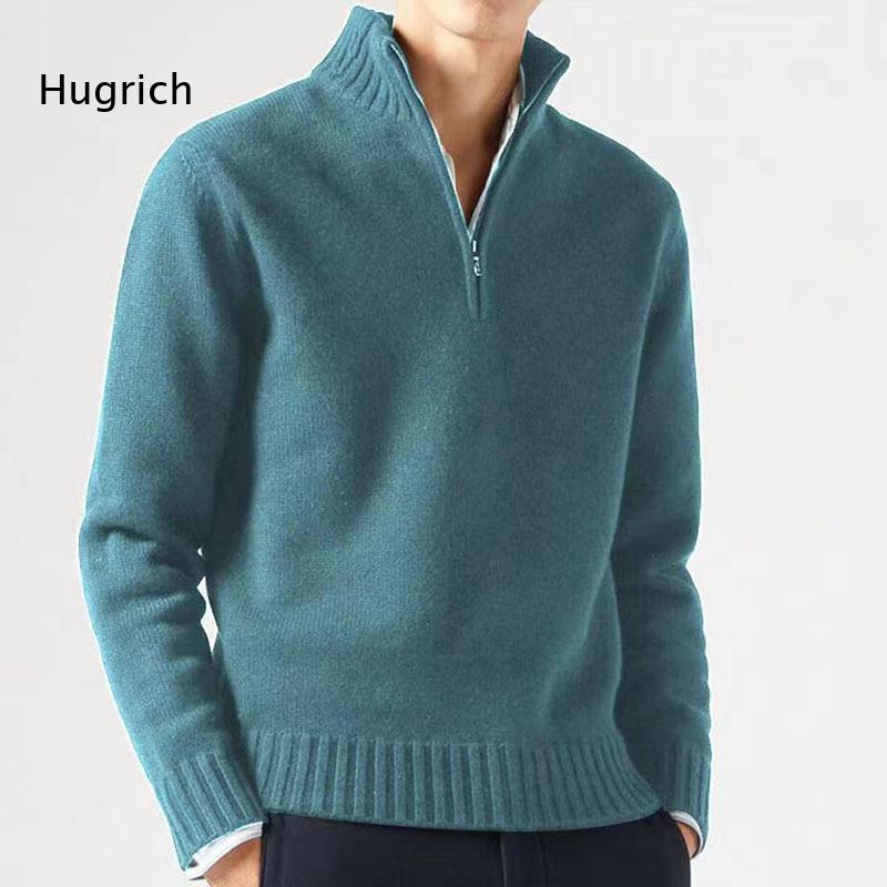 Sweater Rajut Pria Model Kerah - Mens Fashion Quarter Zip ulasan dan harga