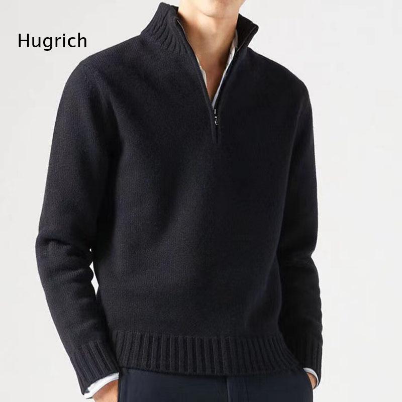 Sweater Rajut Pria Model Kerah - Mens Fashion Quarter Zip ulasan dan harga