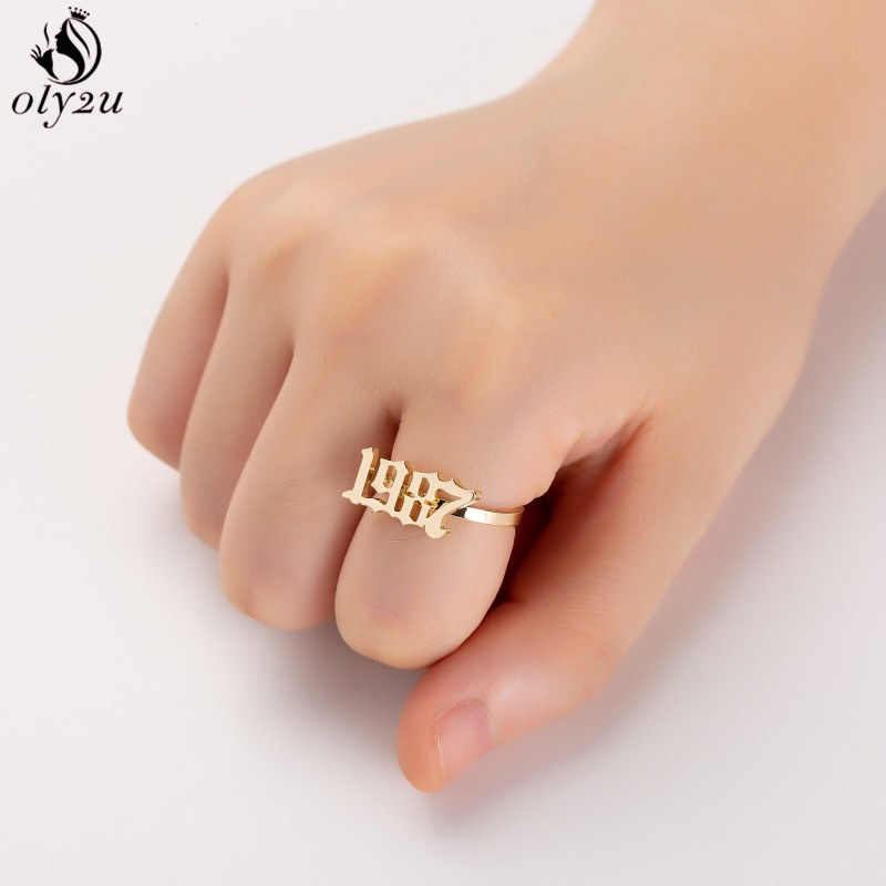 Oly2u Cincin Angka Tahun Lahir - Men'S Fashion Year 2000 ulasan dan harga