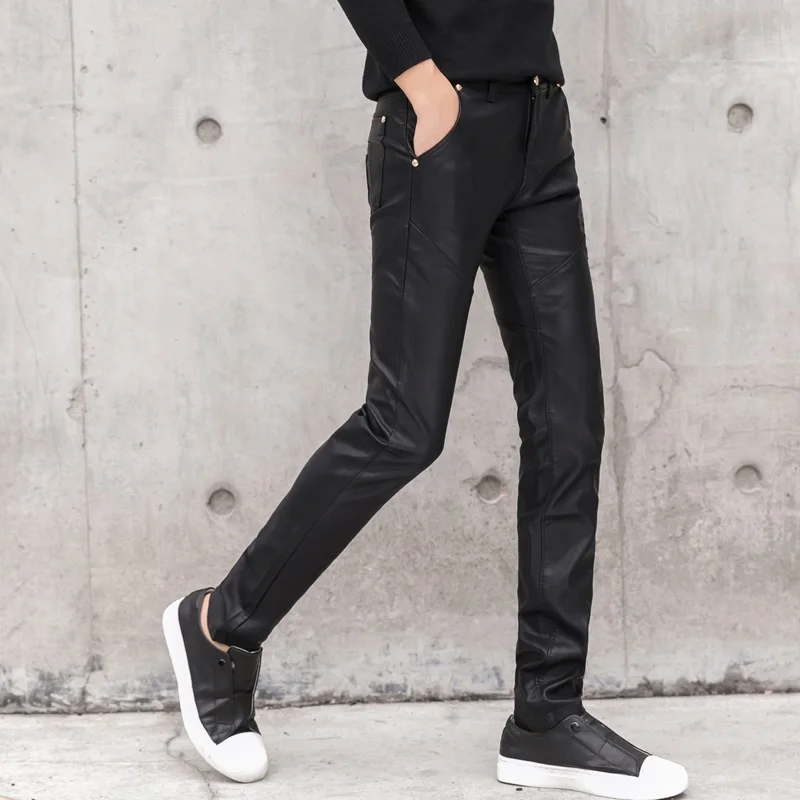Celana kulit imitasi hitam pri - Men'S Fashion Pants 2025 ulasan dan harga