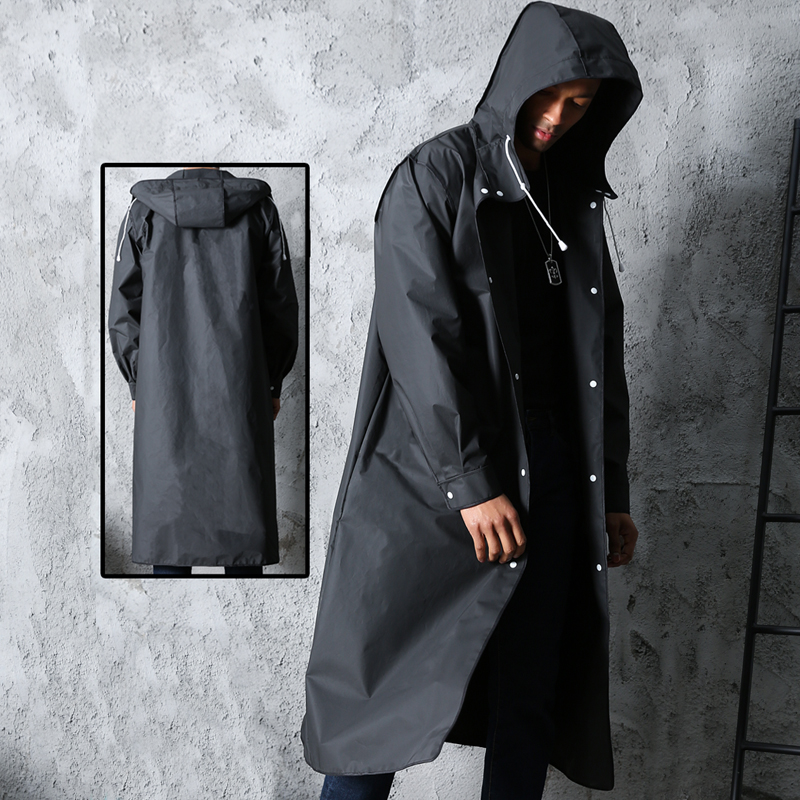 Jas Hujan Panjang Tahan Air De - Mens Fashion Poncho ulasan dan harga