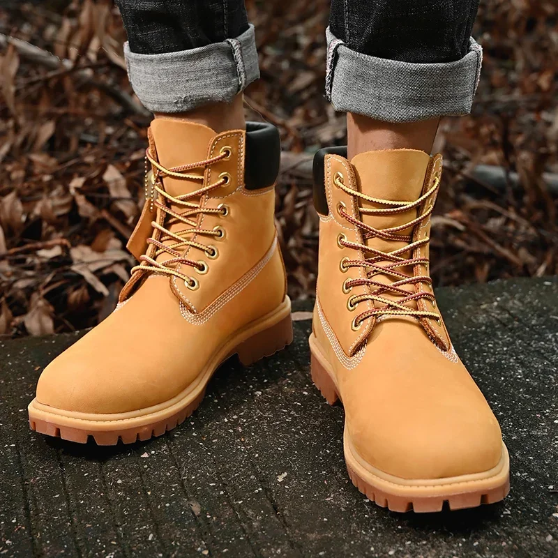 Sepatu Boots Pria High Top Ber - Mens Fashion Chinos ulasan dan harga